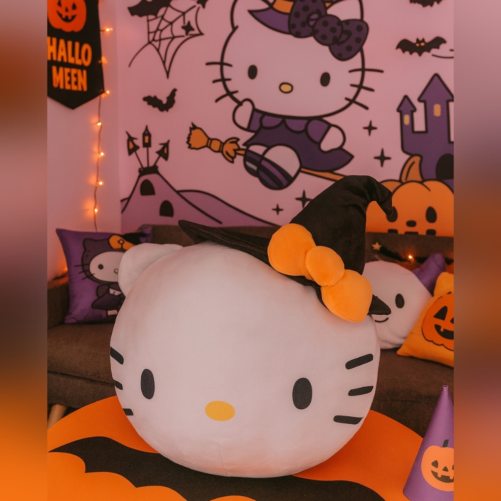 Hello Kitty Witch Halloween Plush Throw Pillow